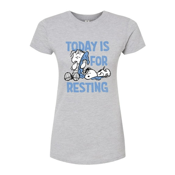 Peanuts - Today Is For Resting - Juniors Fitted Graphic T-Shirt