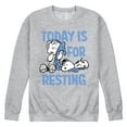 thumbnail image 1 of Peanuts - Today Is For Resting - Men's Crew Neck Fleece Pullover, 1 of 6