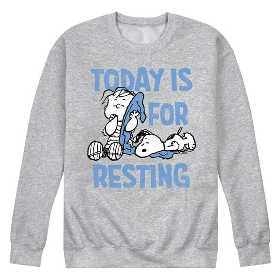 Peanuts - Today Is For Resting - Men's Crew Neck Fleece Pullover