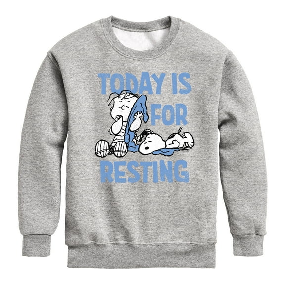 Peanuts - Today Is For Resting - Toddler & Youth Crewneck Fleece Sweatshirt