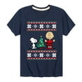 thumbnail image 1 of Peanuts - Snoopy and Charlie Brown Christmas Sweater - Toddler And Youth Short Sleeve Graphic T-Shirts, 1 of 6