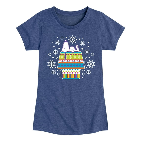 Peanuts - Toddler And Youth Girls Holiday Cheer Short Sleeve Graphic T-Shirts