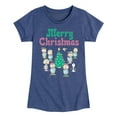 thumbnail image 1 of Peanuts - Snoopy and Friends Caroling Merry Christmas - Toddler And Youth Girls Short Sleeve Graphic T-Shirts, 1 of 5