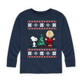 thumbnail image 1 of Peanuts - Snoopy and Charlie Brown Christmas Sweater - Toddler And Youth Long Sleeve Graphic T-Shirts, 1 of 5