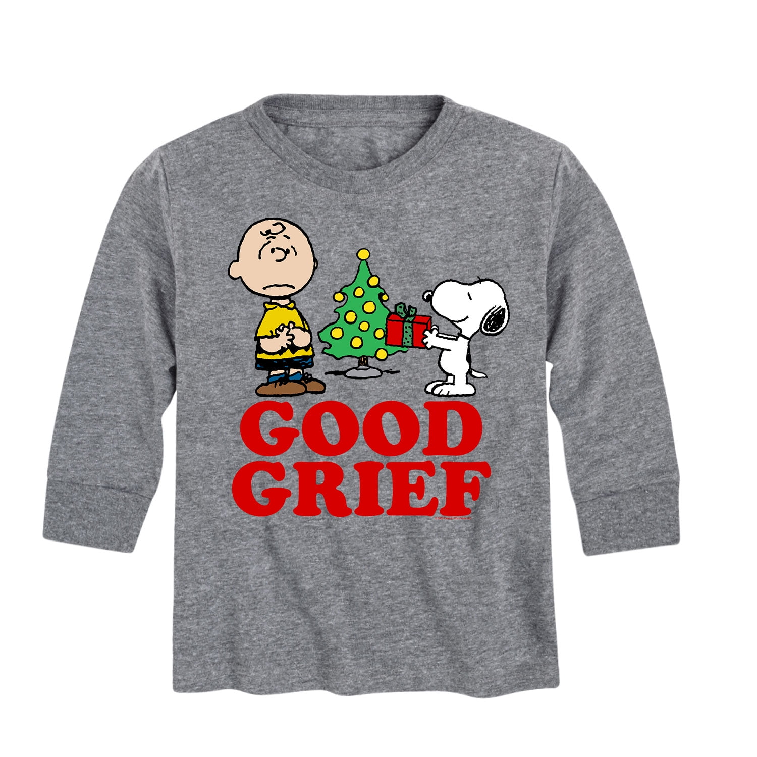 Peanuts - Snoopy and Charlie Brown Christmas Good Grief - Toddler And Youth  Long Sleeve Graphic T-Shirts, image size:1500x1500