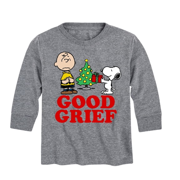 Peanuts - Snoopy and Charlie Brown Christmas Good Grief - Toddler And Youth Long Sleeve Graphic T-Shirts