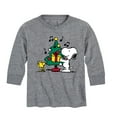 thumbnail image 1 of Peanuts - Snoopy and Woodstock Christmas Tree Singing - Toddler And Youth Long Sleeve Graphic T-Shirts, 1 of 5