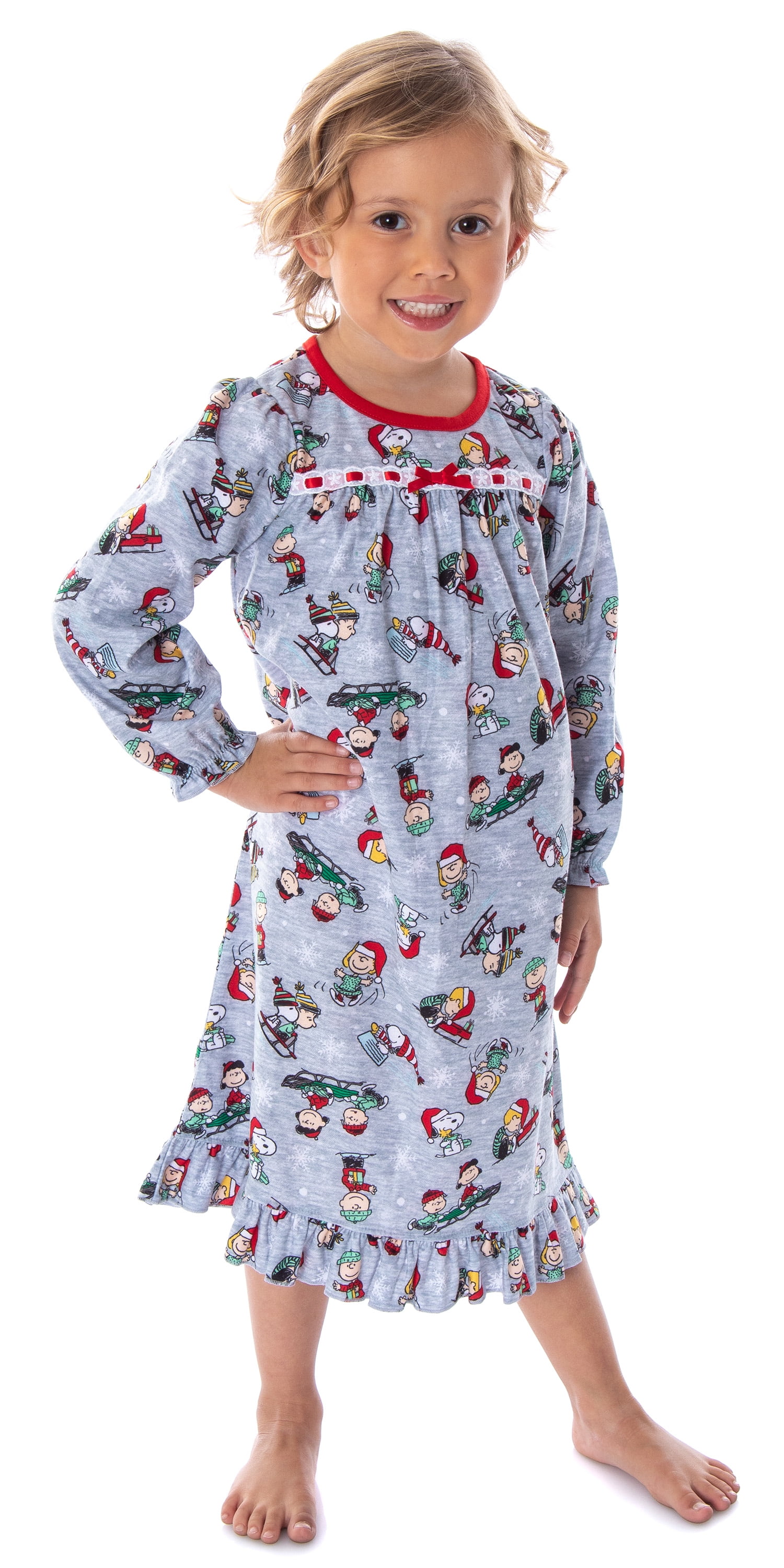 Peanuts Toddler Girls Snoopy Holiday Christmas Soft Woven Pajama