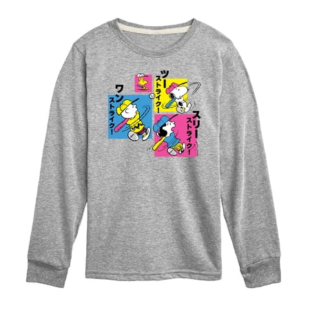 Peanuts - Tokyo Baseball - Toddler And Youth Long Sleeve Graphic T-Shirt