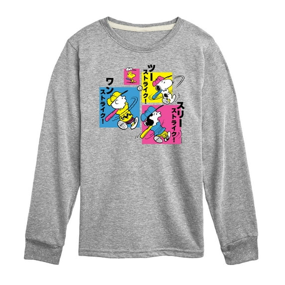 Peanuts - Tokyo Baseball - Toddler And Youth Long Sleeve Graphic T-Shirt