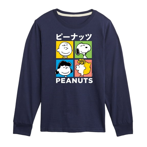 Peanuts - Tokyo Peanuts Grid - Toddler And Youth Long Sleeve Graphic T-Shirt