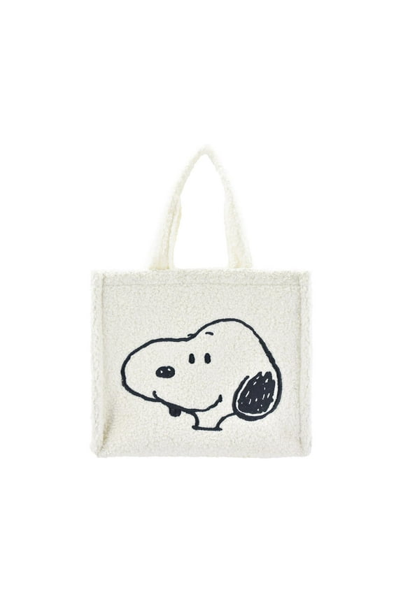 Tote Bag, Snoopy and Woodstock Travel Handbag Side Purse with Adjustable Crossbody Shoulder Strap, White