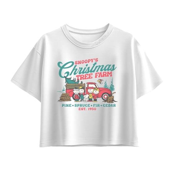 Peanuts - Tree Farm - Youth Girls Boxy T-Shirt