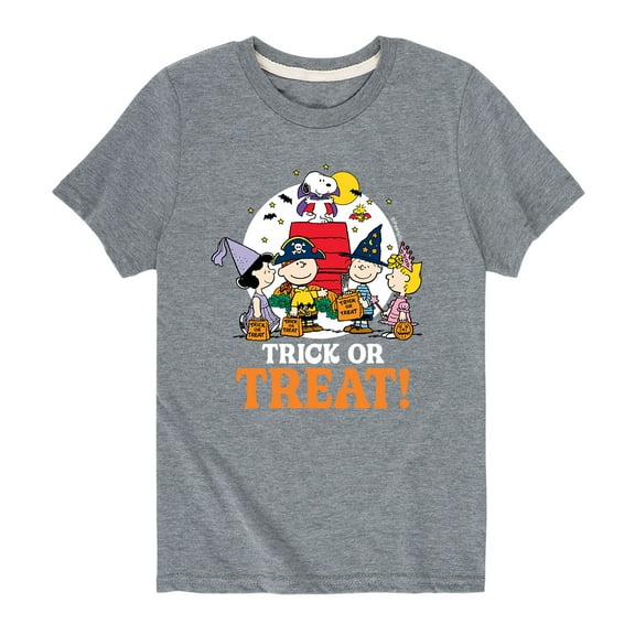 Peanuts - Trick Or Treat Moonlight - Toddler And Youth Short Sleeve Graphic T-Shirt