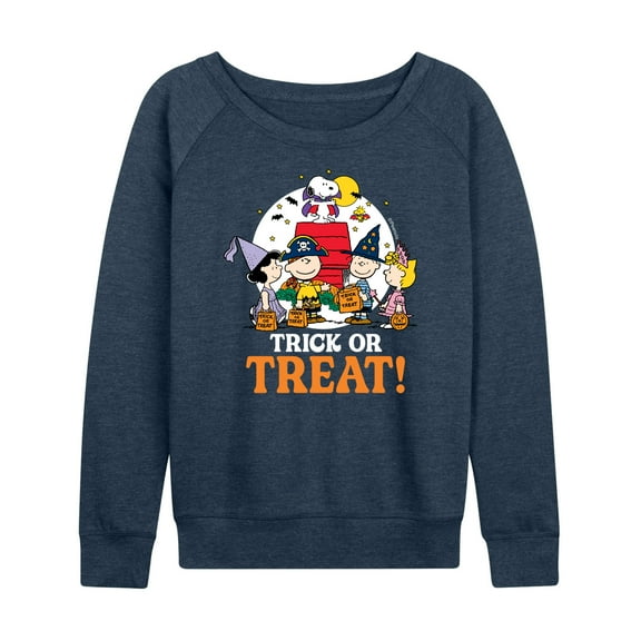 Peanuts - Trick Or Treat Moonlight - Women's Lightweight French Terry Long Sleeve Shirt