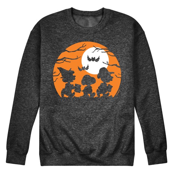 Peanuts - Trick Or Treat Silhouettes - Men's Crew Neck Fleece Pullover