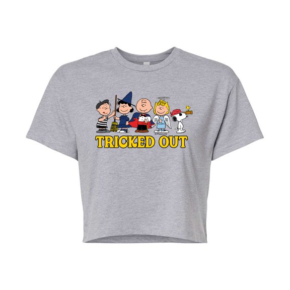 Peanuts - Tricked Out - Juniors Cropped Cotton Blend T-Shirt