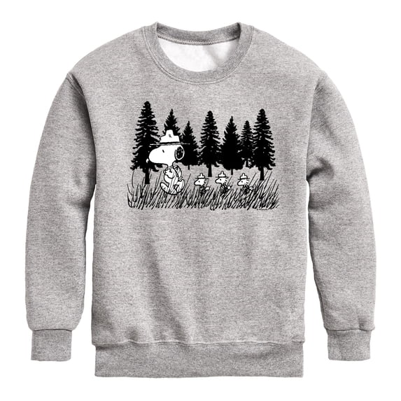 Peanuts - Troopping Along - Toddler & Youth Crewneck Fleece Sweatshirt