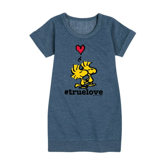 Peanuts - True Love Woodstock - Girls Short Sleeve Fleece Dress
