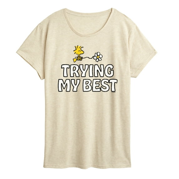 Peanuts - Trying My Best - Women's Short Sleeve Graphic T-Shirt