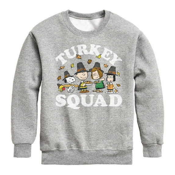 Peanuts - Turkey Squad - Toddler And Youth Crewneck Fleece Sweatshirt