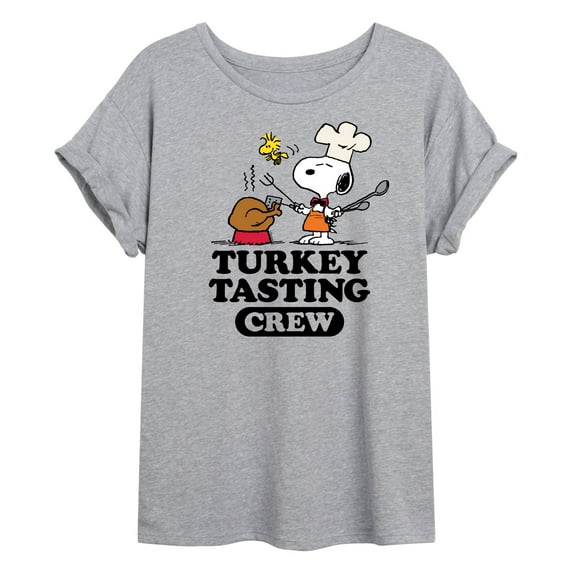 Peanuts - Turkey Tasting Crew - Juniors Ideal Flowy Muscle T-Shirt
