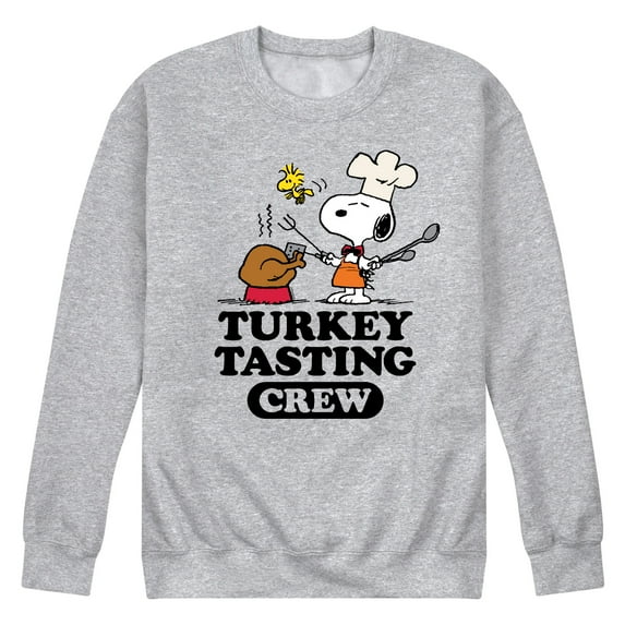 Peanuts - Turkey Tasting Crew - Men's Crew Neck Fleece Pullover
