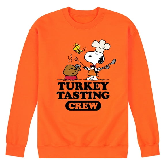 Peanuts - Turkey Tasting Crew - Men's Crew Neck Fleece Pullover