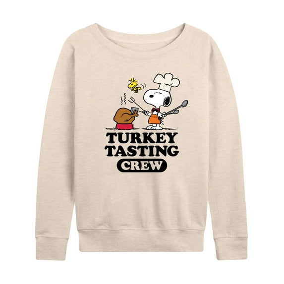Peanuts - Turkey Tasting Crew - Women's Lightweight French Terry Long Sleeve Shirt