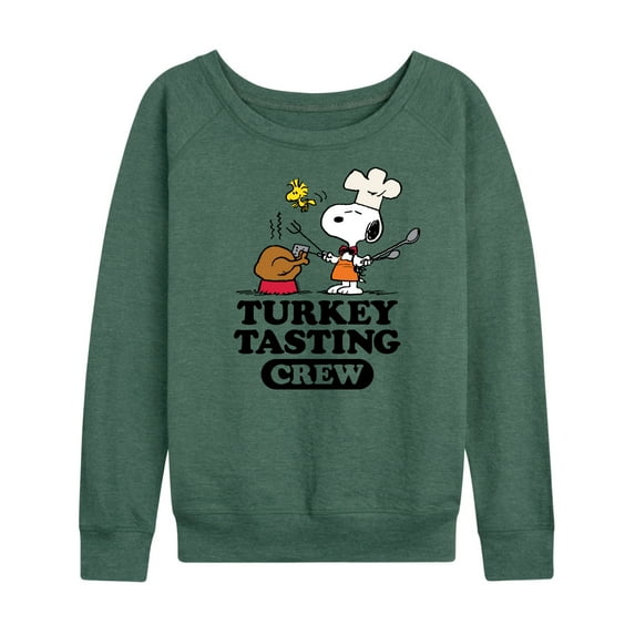 Peanuts - Turkey Tasting Crew - Women's Lightweight French Terry Long Sleeve Shirt