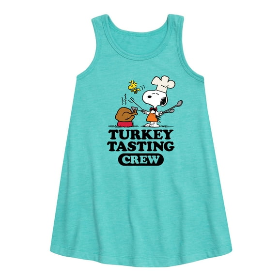 Peanuts - Turkey Tasting - Toddler and Youth Girls A-line Dress