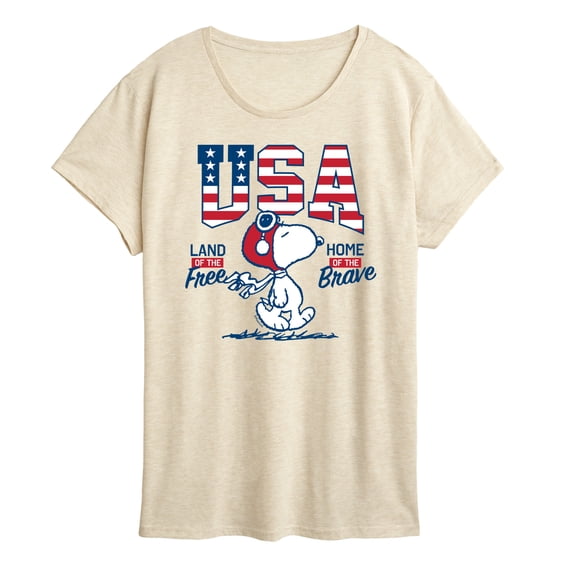 Peanuts - USA Snoopy Free Brave - Women's Short Sleeve Graphic T-Shirt