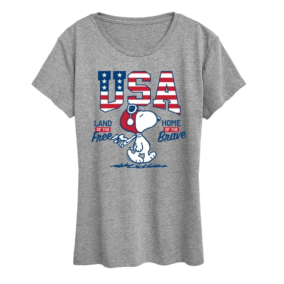 Peanuts - USA Snoopy Free Brave - Women's Short Sleeve Graphic T-Shirt