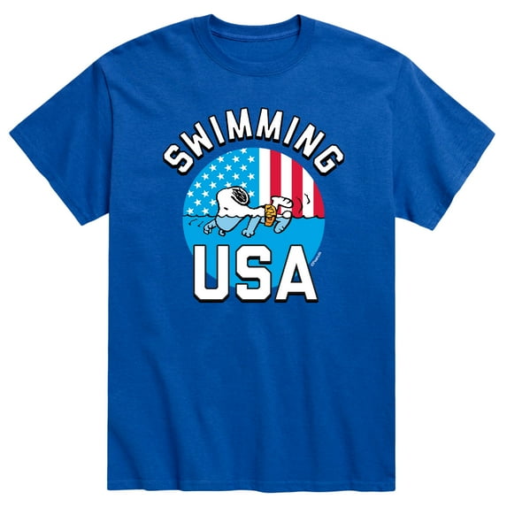 Peanuts - USA Swimming - Men's Short Sleeve Graphic T-Shirt