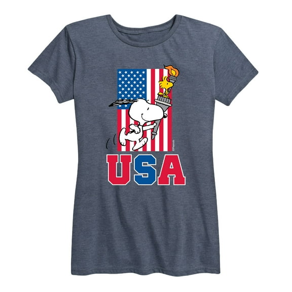 Peanuts - USA Torch - Women's Short Sleeve Graphic T-Shirt