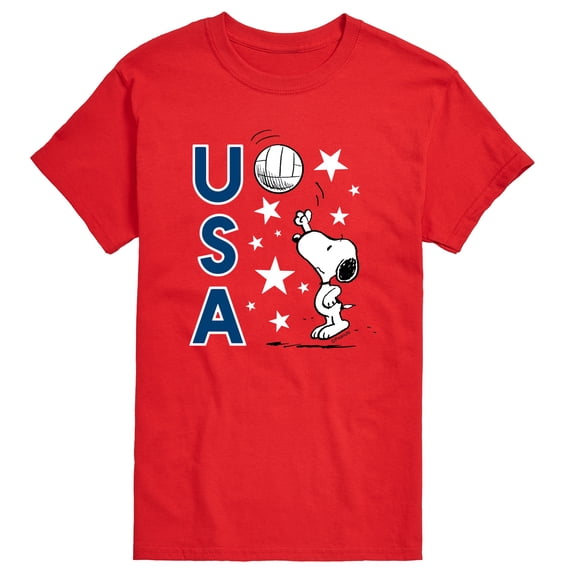 Peanuts - USA Volleyball - Men's Short Sleeve Graphic T-Shirt