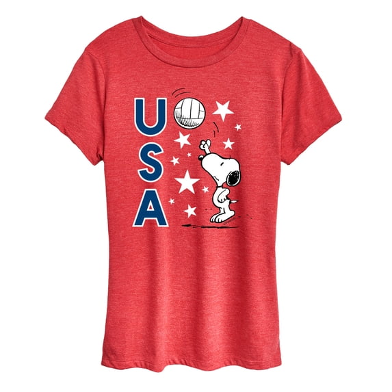 Peanuts - USA Volleyball - Women's Short Sleeve Graphic T-Shirt
