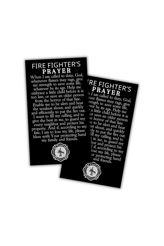Firefighter Prayer Card Wallet Size 30pk 2x3.5 First Responder Bible Verse Scripture for Safety Gift Graduation Blessing Pocket for Him