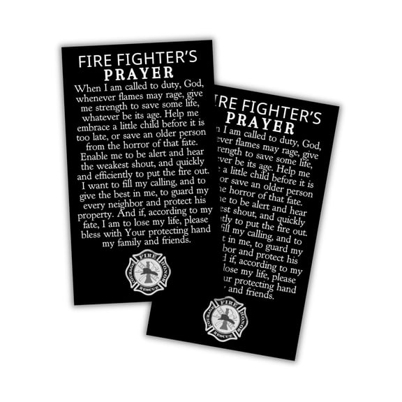 Firefighter Prayer Card Wallet Size 30pk 2x3.5 First Responder Bible Verse Scripture for Safety Gift Graduation Blessing Pocket for Him