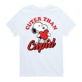 thumbnail image 1 of Peanuts -  Valentine's Cuter Than Cupid  - Toddler And Youth Short Sleeve Graphic T-Shirt, 1 of 6