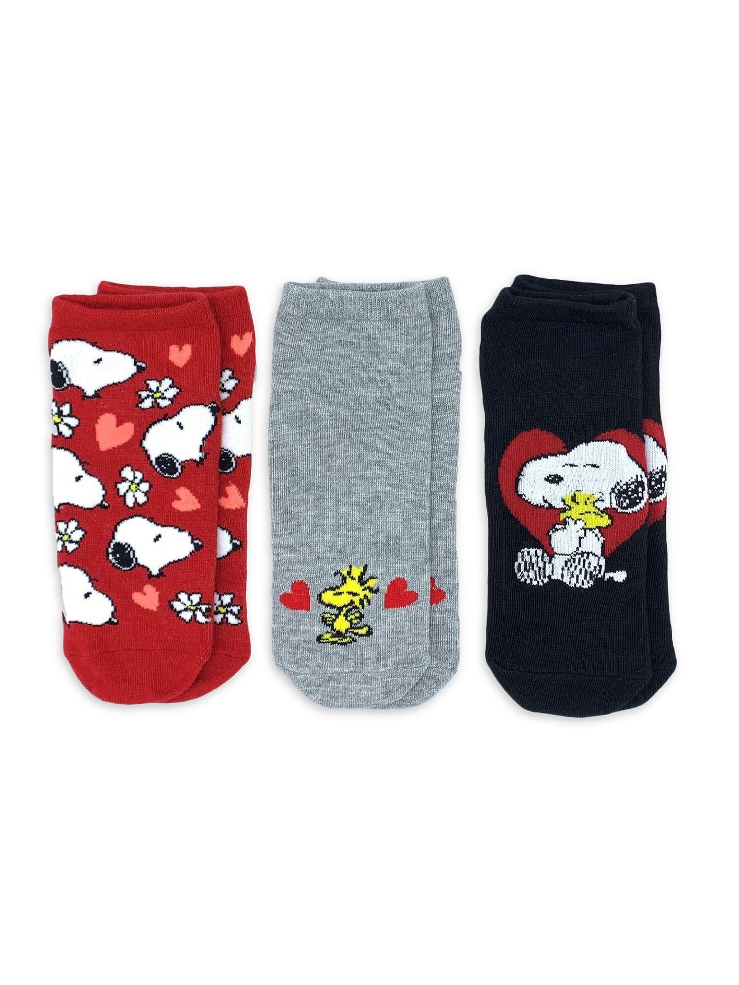 Peanuts Valentine's Day Women's No Show Socks, 3-Pack