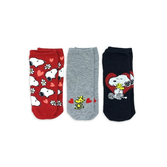 Peanuts Valentine's Day Women's No Show Socks, 3-Pack