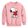 thumbnail image 1 of Peanuts -  Valentine's Hugging Heart  - Toddler And Youth Crewneck Fleece Sweatshirt, 1 of 5