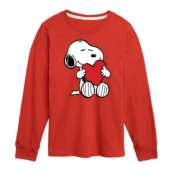 Peanuts -  Valentine's Hugging Heart  - Toddler And Youth Long Sleeve Graphic T-Shirt