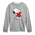 thumbnail image 1 of Peanuts -  Valentine's Hugging Heart  - Toddler And Youth Long Sleeve Graphic T-Shirt, 1 of 6
