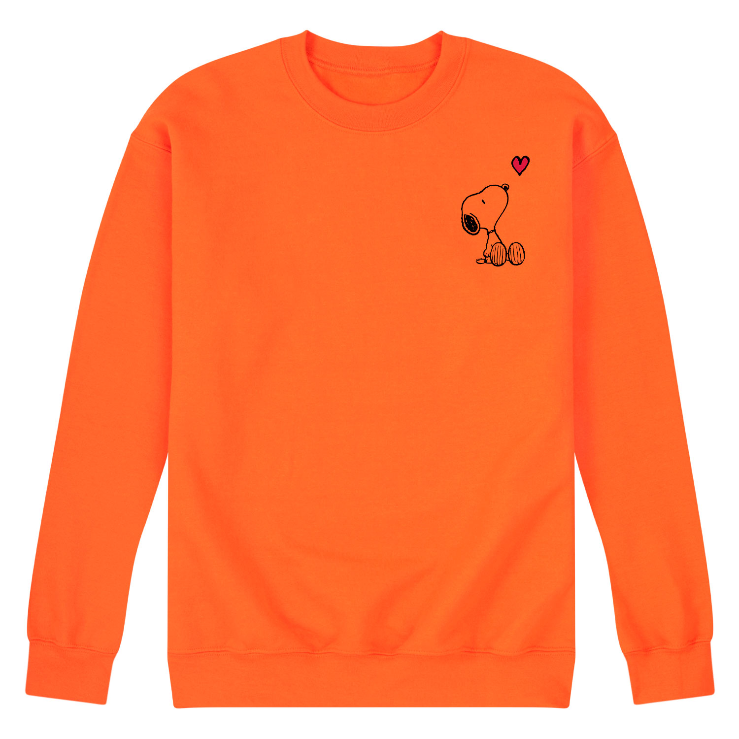 Peanuts Valentine's Peanuts Snoopy Heart Men's Crew Neck Fleece