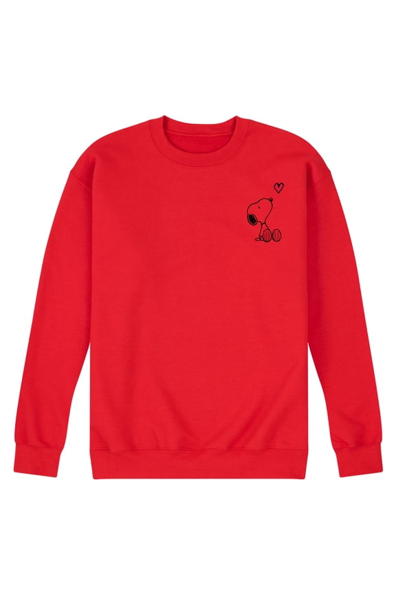 - Valentine's Peanuts Snoopy Heart - Men's Crew Neck Fleece Pullover