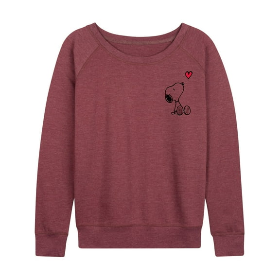 Peanuts - Valentine's Peanuts Snoopy Heart - Women's Lightweight French Terry Long Sleeve Shirt
