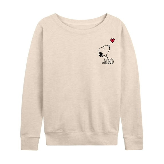 Peanuts - Valentine's Peanuts Snoopy Heart - Women's Lightweight French Terry Long Sleeve Shirt