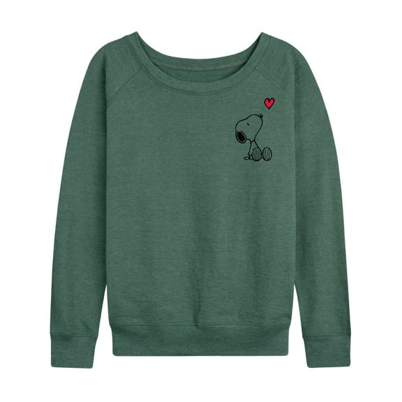 Peanuts - Valentine's Peanuts Snoopy Heart - Women's Lightweight French Terry Long Sleeve Shirt